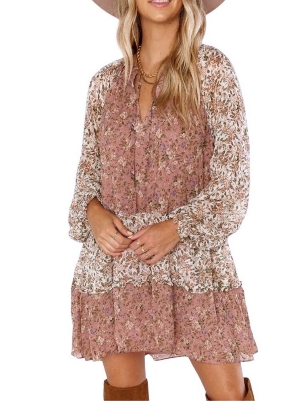 Show me your Mumu Birdie Mini Dress | Floral Pink | EUC